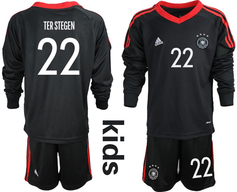 Youth 2021 World Cup National Germany black long sleeve goalkeeper #22 Soccer Jerseys1